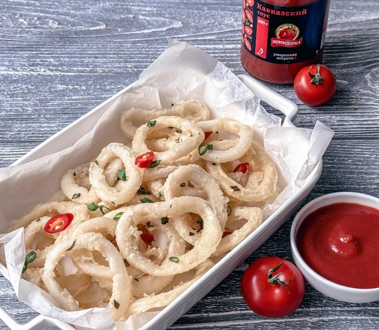 Кольца кальмара в кляре